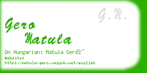 gero matula business card